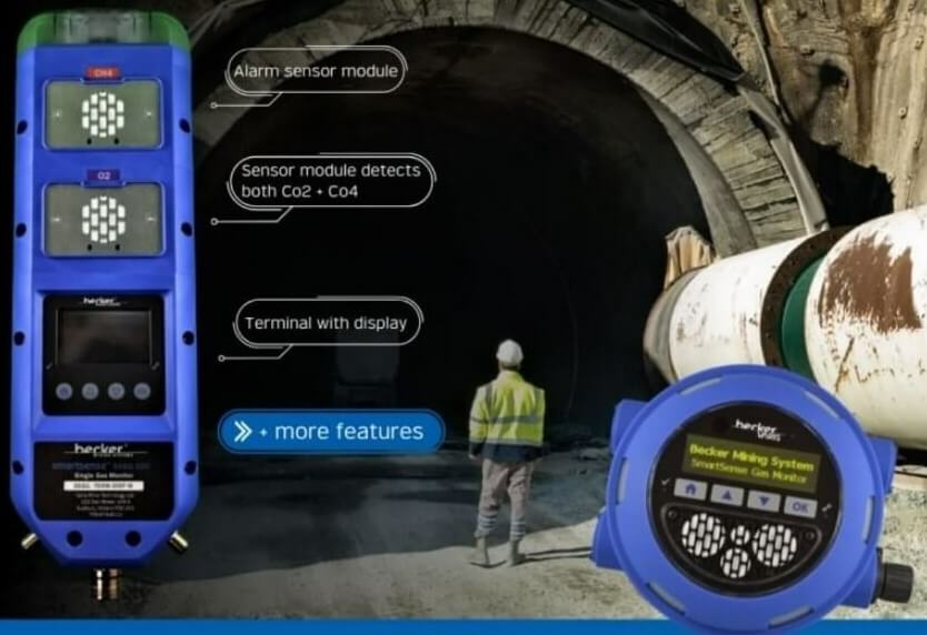 Gas detection in the mining